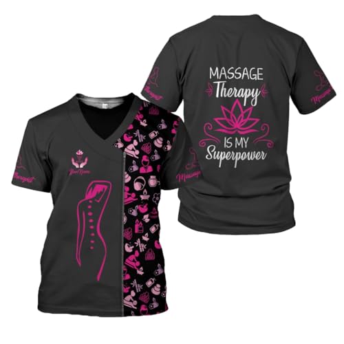 Personalized Massage Therapist Women's T-Shirt Spa Uniform, Massage Therapist Gift (Style 4)