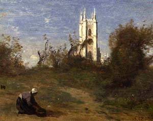 Peinture à l'huile Corot pour habiller un mur vide avec un paysage de maître de 12x16 pouces