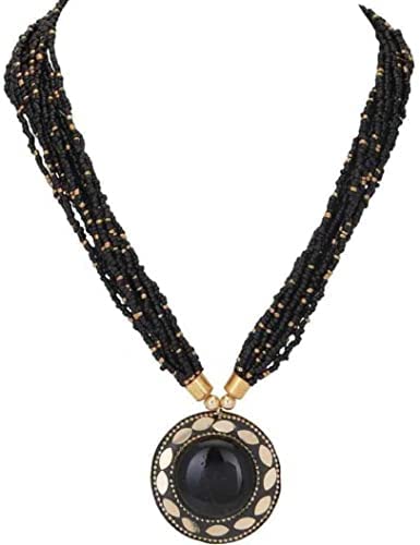 ASTRODIDI Antique Look Black and Gold Colour Designer Tibetan Style Necklace for Women and Girls (B09RWL6ZQC) Amazon Price History, Amazon Price Tracker