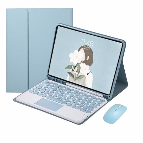 Clavier tactile avec touches rondes pour iPad Pro 12.9 bleu ciel