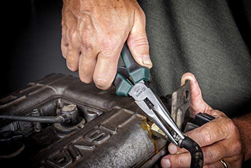 SATA Alicate de corte lateral longo de ponta agulha de 15,24 cm com corpo de aço niquelado cromado e