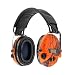 MSA Sordin Supreme Pro X with LED Light - Electronic EarMuff with black leather band and Orange-CamoCups
