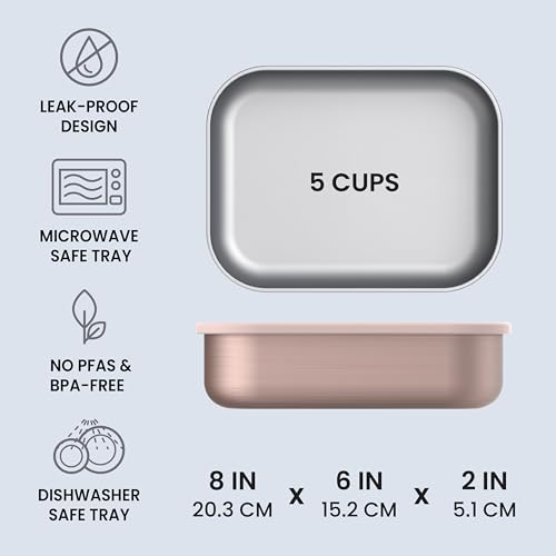 Image of Bentgo MicroSteel Leak-Proof Bento Lunch Box, Microwave & Oven-Safe