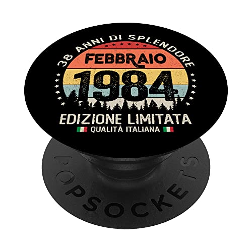 Vintage febrero 1984 mujer hombre regalo 38 años cumpleaños PopSockets PopGrip Intercambiable