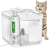 Petiigo Fontaine à eau pour chat ultra-filtration à 99,99 %, 85 oz 2,4 L Lave-vaisselle ultra-silencieux pour adorable animal de compagnie (technologie améliorée)