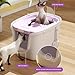Automatic Litter Box, Covered Cat Litter Box with Scoop & Teaser Stick, Large Semi-Enclosed for All Cats(Small)