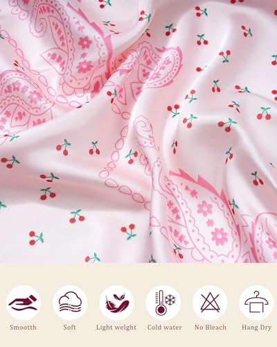 Secroma 27” Silk Head Scarves for Women -3Pcs Printed Like Satin Head Scarf for Women, Silk Bandana Scarf for Sleeping — view 5