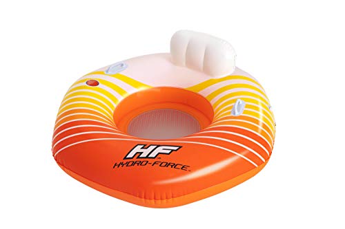 Hydro-Force 43399E Swimming Pool, Lake, River, Beach Inflatable Pvc Clasp N Go Inner Tube Ring Float With Cup Holder, Sunkissed Orange And Yellow #TOP13