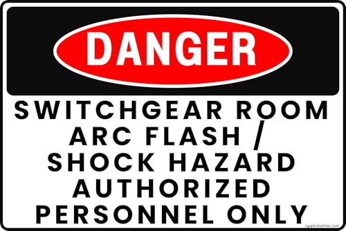 Danger Switchgear Room Sign – Arc Flash Shock Hazard Authorized Personnel Only, 8x12 Rust-Resistant Aluminum Electrical Safety Sign by CGAP Safety