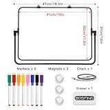 Dry Erase Small Whiteboard A3 with Non-Slip Stand, 30 x 40 cm Double Sided Magnetic Desktop White Board with 8 Whiteboard Pens - Image 2