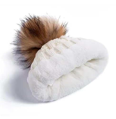 Touca Gorro feminino de Inverno com Pompom, Tricotado, Forrado com Pompom (BR, Alfa, ?nico, VERMELHO