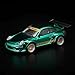 Diecast Model Car Compatible with Pop Race 1:64 Porsche 911 RWB 997 Chrome Green Tokyo AUTO Salon Hong Kong 2025 Limited Edition PR640224