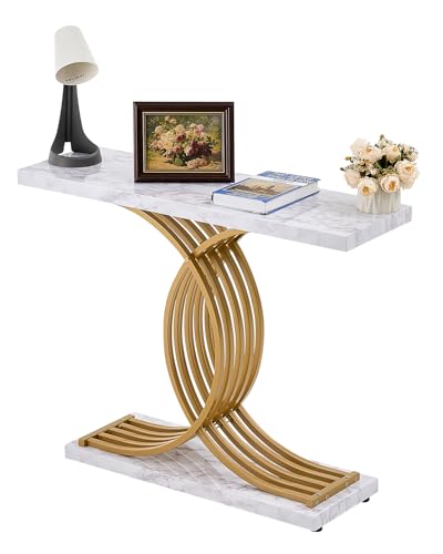 Vevor Narrow Console Sofa Table, 39.4 Inches Behind Couch Table, 1-Tier Long Entryway Table And Skinny Hallway Table, Narrow Sofa Table With Metal Fra