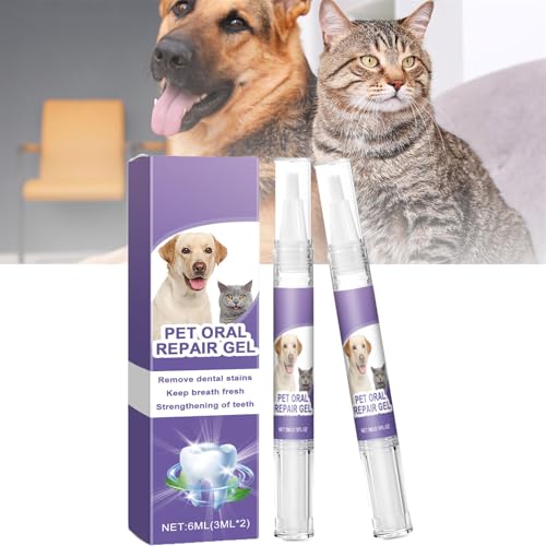 Lettuce Pets Toothbrush, 2 pack Lettuce Pets Dog Toothbrush, Lettuce Pet Oral Repair Gel, Lettuce Comfy Toothbrush Pen, Tooth Cleaning Pen for Dog Cats Dental Care Fresh Breath (2, pack)