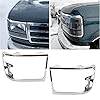 HECASA Headlight Chrome Trim Bezel Compatible with 1992-96 Ford Bronco F150 Truck 1992-97 F250 F350 F450 Truck RH & LH Headlamp Doors Pair Set