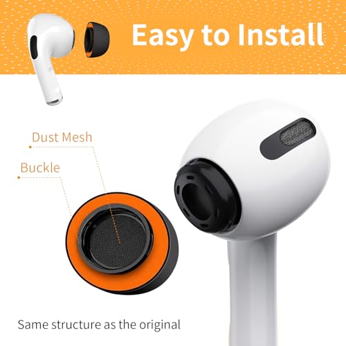 Memory Foam Ear Tips for AirPods Pro and AirPods Pro 2 Silicone Shield,Secure, Comfortable, Replacement Tip, Better Noise Cancellation, 3 Pairs Replacement Tips (Black, Assorted S/M/L) Memory Foam Ear Tips for AirPods Pro and AirPods Pro 2 Silicone Shield,Secure, Comfortable, Replacement Tip, Better Noise Cancellation, 3 Pairs Replacement Tips (Black, Assorted S/M/L) - Image 4