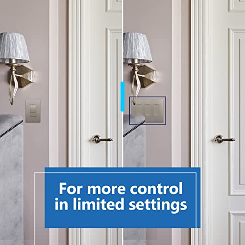 Image of LIDER Lighted Triple Switch with Screwless Wall Plate, Combination Frameless Decorator Switch with Locator Light, Ground Terminal Single Pole, 15A 120V, UL Listed, Thermoplastic, Matte Nickel, 2-Pack