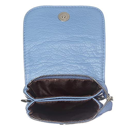 MINICAT Roomy Pockets Series Small Crossbody Bags Cell Phone Purse Wallet for Women(Light Blue)