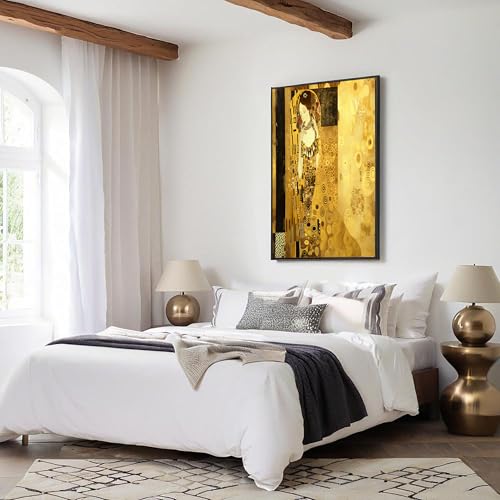Pintura al óleo de Klimt oro en lienzo de 70x100cm que ilumina salas y dormitorios 7