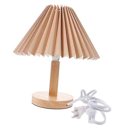 Lampe de bureau Eye-Caring en bois noble et abat-jour kaki rétro
