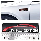 YUGEYE 2X Black/Limited Edition Logo Emblem 3D Metal Decal Auto Rear Side Fender Trunk Sport Badge S
