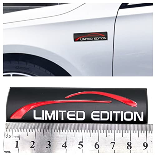 Image of 2X Black /Limited Edition Logo Emblem 3D Metal Decal Auto Rear Side Fender Trunk Sport Badge Sticker (Chrome) (Black)