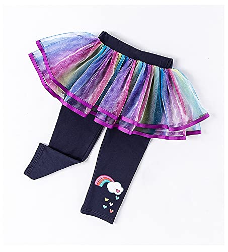 LX7 Toddler Girls Baby Footless Leggings with Ruffle Tutu Skirt Pants Culotte Girls Bottoms Dress4