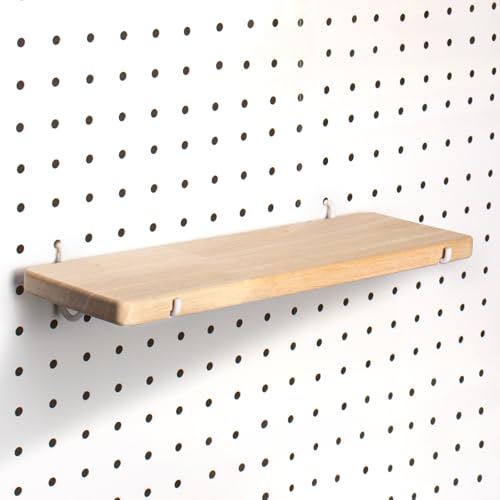 SEMPOMA Solid Wood Pegboard Shelf, High Balance and No tilt, Pegboard Accessories, Wooden Pegboard Shelves for 1/4" Pegboard,1 Pack