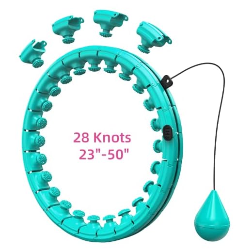 Nuoyingda Smart Weighted Hula Exercise Hoop: 2 in 1 Abdomen Fitness Massage Adjustable Non-Fall 28 Knots Adjustable Size Suitable for Adults&Kids