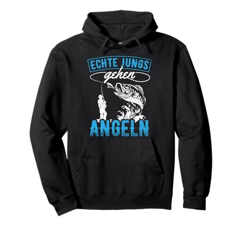 Echte Jungs gehen Angeln - Angler Fischer Kinder Jungen Pullover Hoodie