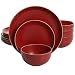 Service de Vaisselle de 12 Pièce Gibson Home en Rouge Mat - 0