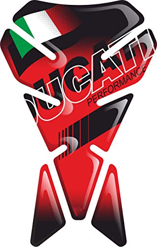 Paraserbatoio Adesivo, protector de depósito, protección de reserva, resinato EFFETTO 3D compatible con Ducati Panigale 1199 1098 999 748 848 916 RED Cover