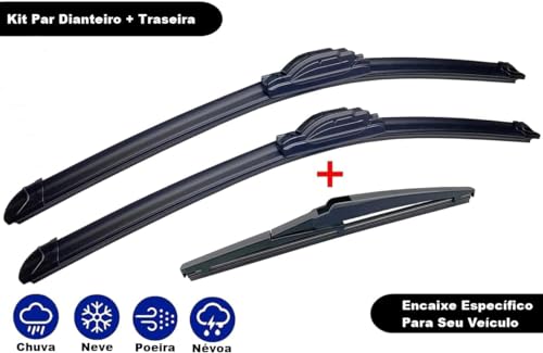 Kit 3 Palheta Limpador Parabrisa Par Dianteiro + Traseira Modelo Reforçada Compatível com (HR-V 2019