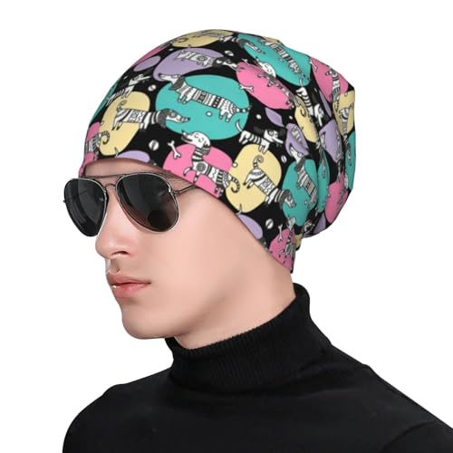 Dachshund Dog Beanie Chemo Hats for Women Men Cute Pet Slouchy Cancer Headwear Stretchy Skull Cap Soft Knitted Hat Nightcap Chemo Gifts — view 5