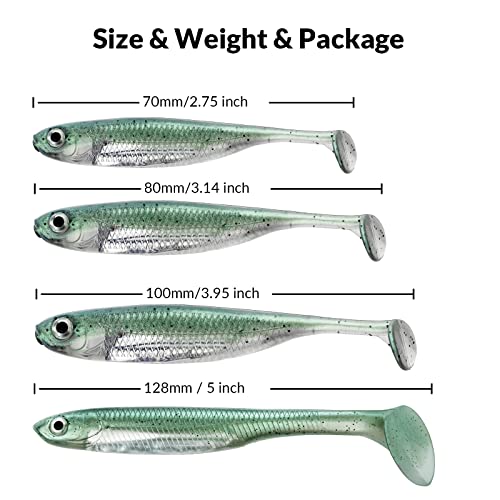 QualyQualy ラバー ルアーセット シーバス パーチ パイクルアー釣り (色 4#, 8cm - 6個) 6枚目