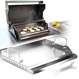 Universal Griddle for Gas Grill, 17" x 13" x 2.6" | Stainless Steel Griddle Pan for Breakfast & BBQ, Nonstick Flat-Top with Even Heat Distribution & Grease Groove - Ideal for Outdoor Cooking & Camping