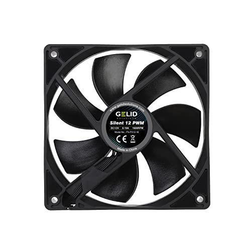 Gelid Solutions Silent 12 PWM Black Fan 120 mm CFM 54.9 Max dBA 32.1 Voltage (V) 12 Connector 3 Pin RPM 1200 120 x 120 x 25 mm Black - Image 3