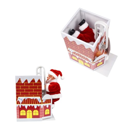 TOYANDONA Christmas Santa Claus Doll, Electric Climbing Chimney Santa Claus for Christmas Party Home Decor Xmas