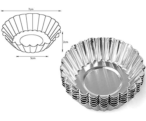 Aeyistry 10 Pcs Stainless Steel Mini Tart/Pie Pans Reusable Tartlet Cupcake Baking Mold For Pies, Quiche Bakeware, Cheese Cakes, Desserts And More #TOP3