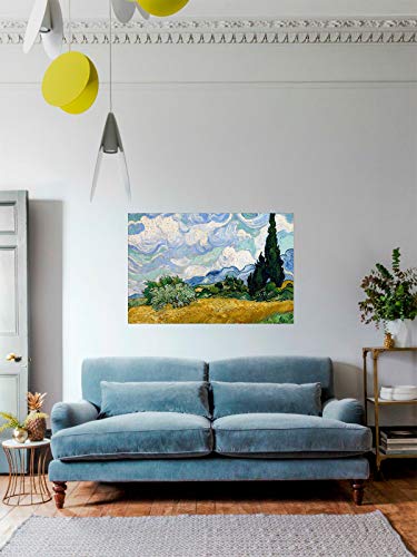 Funny Ugly Christmas Sweater Wheat Field With Cypresses Decor Landcsape Painting Vincent Van Gogh Poster Vincent Van Gogh Artwork Colorful Painting Cypresses Pictures 24" X 36" #TOP1