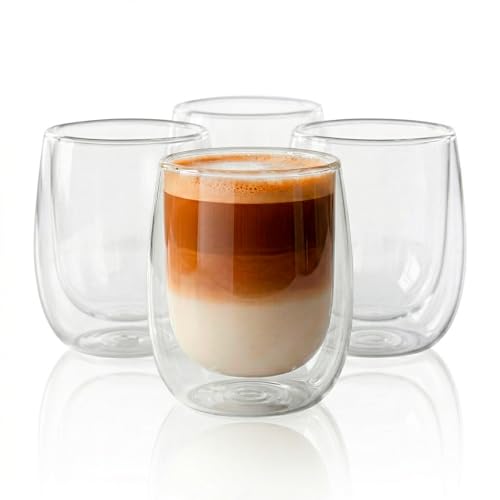 La Mejor Selección de Caracteristicas de un vaso de vidrio disponible en línea para comprar. 45 MAGMALIFE Vasos de Cristal Doble Pared de 200 ml (6.7 Onzas). Vidrio Térmico Doble Fondo. Set de 4 pzas, Ideal Para Capuchino, Vino, Té o Jugo. Conservan la Temperatura de...