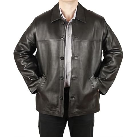 Mens Black Hide Leather Box Jacket - 2XL Cover