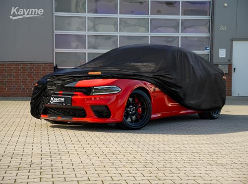 Image of Kayme 7 Layers Car Cover Custom Fit for Dodge Charger (2006-2025) Waterproof All Weather for Automobiles, Outdoor Full Cover Rain Sun UV Protection.Black