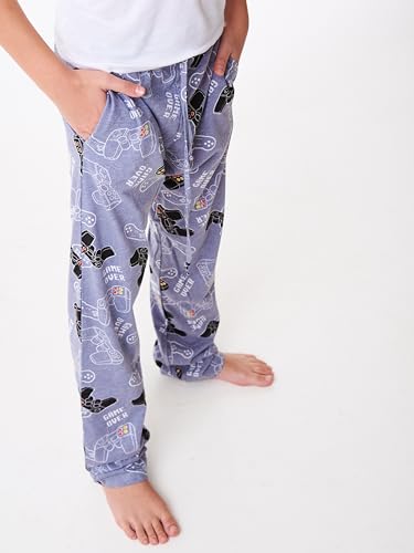 MOR Jungen Schlafanzughose Lang Pyjamahose Kinder (Grau, 158)