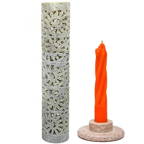 Image of Marble Carving Agarbatti Stand, Combo | Soapstone Hand-Carved, Incense Burner Holder, Ash Catcher for Incense Sticks, Spiritual Decor for Puja Room
