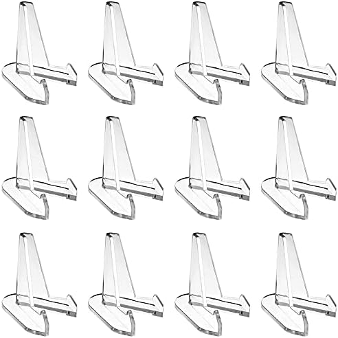 20 Pcs Acrylic Easel Stands,Clear Acrylic Display Easel,Stable Plates Stand,Place Card Holder Display Easels,Plastic Easels,Used to Display Coins, Medals, Handicrafts, Collectibles