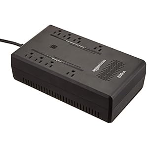 Amazon Basics Standby UPS 600VA 360W Surge Protector Battery Power Backup – 8 Outlets, Black