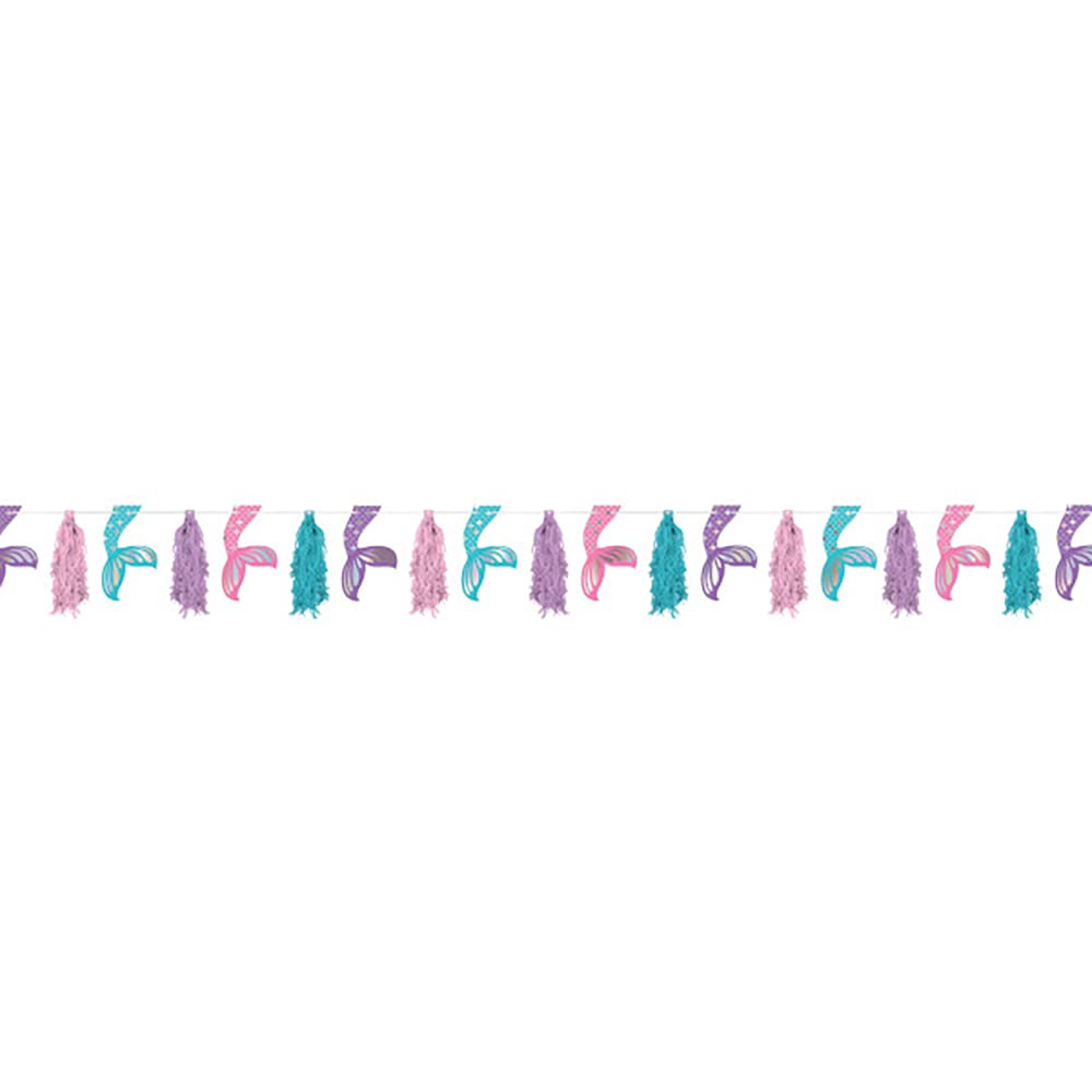 Guirlande fanions queue de sirène amscan multicolore pailletée pour décoration