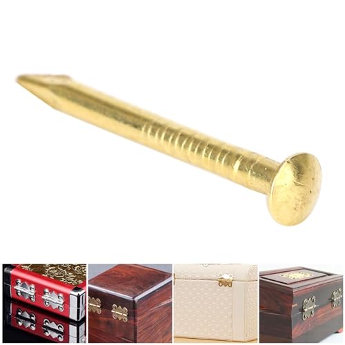 100 Pcs Clavo de Cabeza Redonda, Clavo de Latón para Bisagra de Muebles, 18 mm de Largo miniatura 4