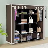 Maison & Cuisine Polypropylene Collapsible Wardrobe 12 Shelves Storage Unit Almari Closet Clothes Storage Rack Quick and Easy to Assemble Foldable Almirah(W 88170)(Brown)